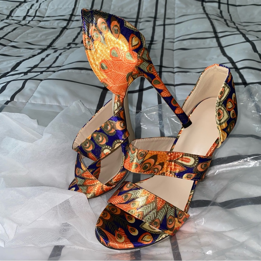 Peacock Feather High Heels